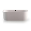 Plieger Kansas Halfvrijstaand bad - 180x80x60cm - met waterinlaat - met af- en overloopgarnituur - met poten - acryl - mat wit SW1027459