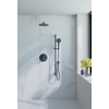 Fortifura Calvi Inbouw Regendoucheset - rond - thermostatisch - wandarm - glijstang - 25cm hoofddouche - ronde handdouche - gladde doucheslang - mat zwart SW1189345