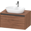 Duravit Ketho 2 wastafelonderbouwkast incl. consoleplaat met 1 lade 80x55x45.9cm met handgreep antraciet noten mat SW771917