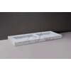 Forzalaqua Palermo Doppio wastafel 140.5x51.5x9cm Rechthoek 0 kraangaten 2 wasbakken Natuursteen Carrara gepolijst SW230717