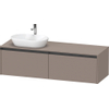 Duravit Ketho 2 wastafelonderbouwkast incl. consoleplaat met 2 laden voor waskom links 160x55x45.9cm met handgrepen antraciet basalt mat SW771880