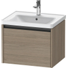 Duravit Ketho 2 wastafelonderbouwkast met 1 lade 58.4x45.5x44cm met greep antraciet eiken terra mat SW773024