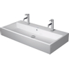 Duravit Vero Air (meubel) wastafel met 2 kraangaten met overloop 100x47cm met WonderGliss wit SW156933