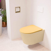 MONDIAZ LAVIE wandclosetpack - 36x53cm - diepspoel - rimless - Sand (beige) - softclose - quick-release - toiletzitting - Ocher (geel) SW1208682