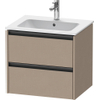 Duravit Ketho 2 wastafelonderbouwkast met 2 laden 61x48x55cm met grepen antraciet Linnen mat SW773085