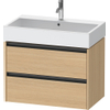 Duravit Ketho 2 wastafelonderbouwkast met 2 laden 78.4x46x54.9cm met grepen antraciet natuur eiken mat SW772784