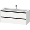 Duravit Ketho 2 wastafelonderbouwkast met 2 laden voor enkele wastafel 121x48x55cm met grepen antraciet wit mat SW772909