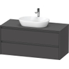 Duravit Ketho 2 wastafelonderbouwkast incl. consoleplaat met 2 laden 120x55x56.8cm met handgrepen antraciet grafiet mat SW772356