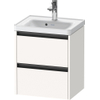 Duravit Ketho 2 wastafelonderbouwkast met 2 laden 48.4x37.5x54.9cm met grepen antraciet wit supermat SW771999