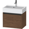 Duravit Ketho 2 wastafelonderbouwkast met 1 lade 58.4x39x44cm met greep antraciet donker noten mat SW772860