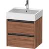 Duravit Ketho 2 wastafelonderbouwkast met 2 laden 58.4x46x54.9cm met grepen antraciet noten mat SW772410