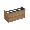 Forzalaqua Reno 2.0 wastafelonderkast 120x51x60cm met 2 softclose greeploze lades Massief Eiken Castle Brown SW492361