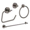 GROHE Essentials accessoireset 4-delig met handdoekring, handdoekhouder, handdoekhaak en toiletrolhouder zonder klep hard graphite SW529117