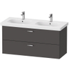 Duravit XBase Wastafelonderkast 120x45.8x56cm Standaard greep met softclose spaanplaat Grafiet Mat SW444534