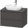 Duravit Ketho 2 wastafelonderbouwkast incl. consoleplaat met 2 laden 80x55x56.8cm met handgrepen antraciet grafiet mat SW771852