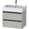 Duravit Ketho 2 wastafelonderbouwkast met 2 laden 68.4x46x54.9cm met grepen antraciet betongrijs mat SW772192
