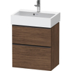 Duravit D-Neo wastafelonderkast 58.4x62.5x37.2cm 2 lades Noten (donker) Mat SW640972