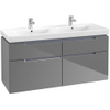 Villeroy & Boch Subway 2.0 wastafelonderkast 128.7x59x44.9cm Glossy grey SW118762