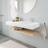 MONDIAZ ALAN 120cm - Badkamermeubelset - planchet - washed oak - vrijhangende wastafel - wasbak rechts - 1 kraangat - talc SW408773
