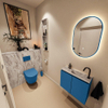 MONDIAZ TURE-DLUX 60cm toiletmeubel Jeans. EDEN wastafel Glace positie rechts. Met 1 kraangat. SW1103342