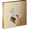 Hansgrohe ShowerSelect afbouwdeel v. inbouwkraan thermostatisch v. 2 douchefuncties m. start/stop-kraan brushed bronze SW358778