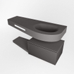 MONDIAZ RIVA Badkamermeubelset - 120x50x30cm - 1 lade - MDF darkgrey mat - push to open - 0 kraangaten - wasbak rechts - solid surface darkgrey SW702698