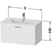 Duravit Xbase wastafelonderkast en wastafel hangend 800x440x475mm 1 lade - OUTLET UDEN STORE23040