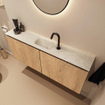 MONDIAZ TURE-DLUX 120cm toiletmeubel Washed Oak. EDEN wastafel Ostra positie midden. Met 1 kraangat. SW1105159
