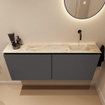 MONDIAZ TURE-DLUX 120cm toiletmeubel Dark Grey. EDEN wastafel Frappe positie rechts. Zonder kraangat. SW1102731