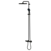 GROHE Vitalio Comfort 250 Quickfix Regendoucheset - 25cm - hoofddouche - vierkante handdouche - 2 straalsoorten - met badthermostaat - mat zwart SW1126847
