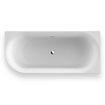 Plieger Kansas Hoekbad - 180x80x60cm - hoek rechts - met slotoverloop - met af- en overloopgarnituur - met poten - acryl - mat wit SW924827