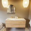 MONDIAZ VICA-DLUX Badkamermeubelset - 130cm - onderkast washed oak - 2 lades - inbouw wastafel cloud links - 1 kraangat - 60cm hoge versie - frape SW1088788
