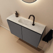 MONDIAZ TURE-DLUX 80cm toiletmeubel Dark Grey. EDEN wastafel Opalo positie midden. Met 1 kraangat. SW1104298