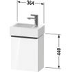 Duravit D-Neo wastafelonderkast 36.4x44x22.2cm Linksdraaiend 1 deur Betongrijs Mat SW640680