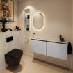 MONDIAZ TURE-DLUX 120cm toiletmeubel Plata. EDEN wastafel Opalo positie links. Met 1 kraangat. SW1104504