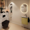 MONDIAZ TURE-DLUX 40cm toiletmeubel Oro. EDEN wastafel Glace positie links. Met 1 kraangat. SW1103404