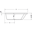 Duravit Paiova bad acryl afgeschuind rechts 170x130x46cm wit 0297536