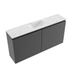 MONDIAZ TURE-DLUX 100cm toiletmeubel Dark Grey. EDEN wastafel Opalo positie midden. Zonder kraangat. SW1104270