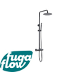 FugaFlow Eccelente Sobrado Badkamer Thermostatische Regendoucheset - 25cm - ronde hoofddouche - staafhanddouche - zwart mat SW1123332