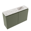 MONDIAZ TURE-DLUX 80cm toiletmeubel Army. EDEN wastafel Glace positie rechts. Met 1 kraangat. SW1103214