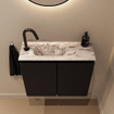 MONDIAZ TURE-DLUX 60cm toiletmeubel Urban. EDEN wastafel Glace positie links. Met 1 kraangat. SW1103126