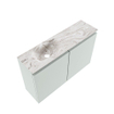 MONDIAZ TURE-DLUX 80cm toiletmeubel Greey. EDEN wastafel Glace positie links. Zonder kraangat. SW1103291