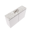 MONDIAZ TURE-DLUX 80cm toiletmeubel Cale. EDEN wastafel Glace positie midden. Met 1 kraangat. SW1103173