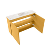 MONDIAZ TURE-DLUX 80cm toiletmeubel Ocher. EDEN wastafel Frappe positie midden. Zonder kraangat. SW1102868