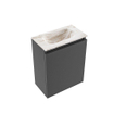 MONDIAZ TURE-DLUX 40cm toiletmeubel Dark Grey. EDEN wastafel Frappe positie midden. Zonder kraangat. SW1102711