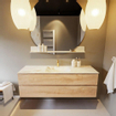 MONDIAZ VICA-DLUX Badkamermeubelset - 150cm - onderkast washed oak - 2 lades - inbouw wastafel cloud midden - 1 kraangat - 60cm hoge versie - frape SW1088807
