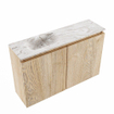 MONDIAZ TURE-DLUX 80cm toiletmeubel Washed Oak. EDEN wastafel Glace positie links. Zonder kraangat. SW1105225