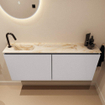 MONDIAZ TURE-DLUX 120cm toiletmeubel Cale. EDEN wastafel Frappe positie links. Met 1 kraangat. SW1102688
