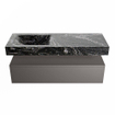 MONDIAZ ALAN - DLUX Badkamermeubelset - 130cm - onderkast - Dark grey - 1 lade - vrijhangende wastafel - wasbak links - 1 kraangat - Lava SW808118