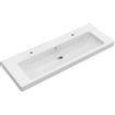 Villeroy en Boch Subway 2.0 meubelwastafel 130x47cm met 2 kraangaten met overloop wit 1024052